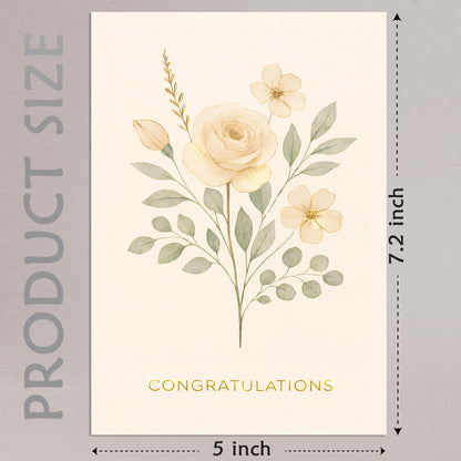 Wedding Cards with Envelope - Floral Wedding Card for Bride and Groom