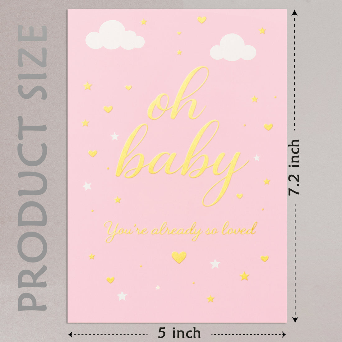 Cheerin Pink Baby Shower Cards for Girl with Envelope - Cute &