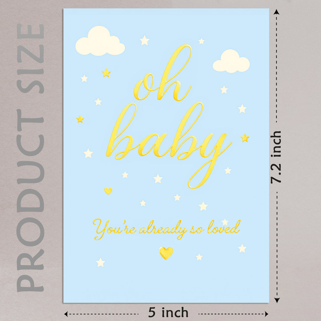Cheerin Blue Baby Shower Cards for Boy with Envelope - Cute &