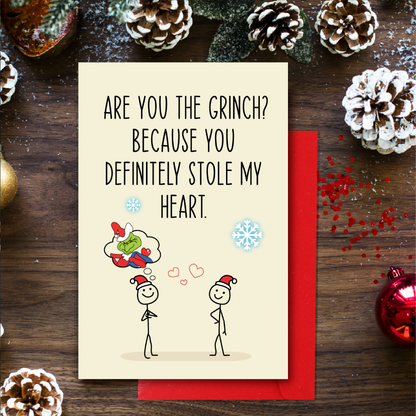 Cheerin Grinch Christmas Card