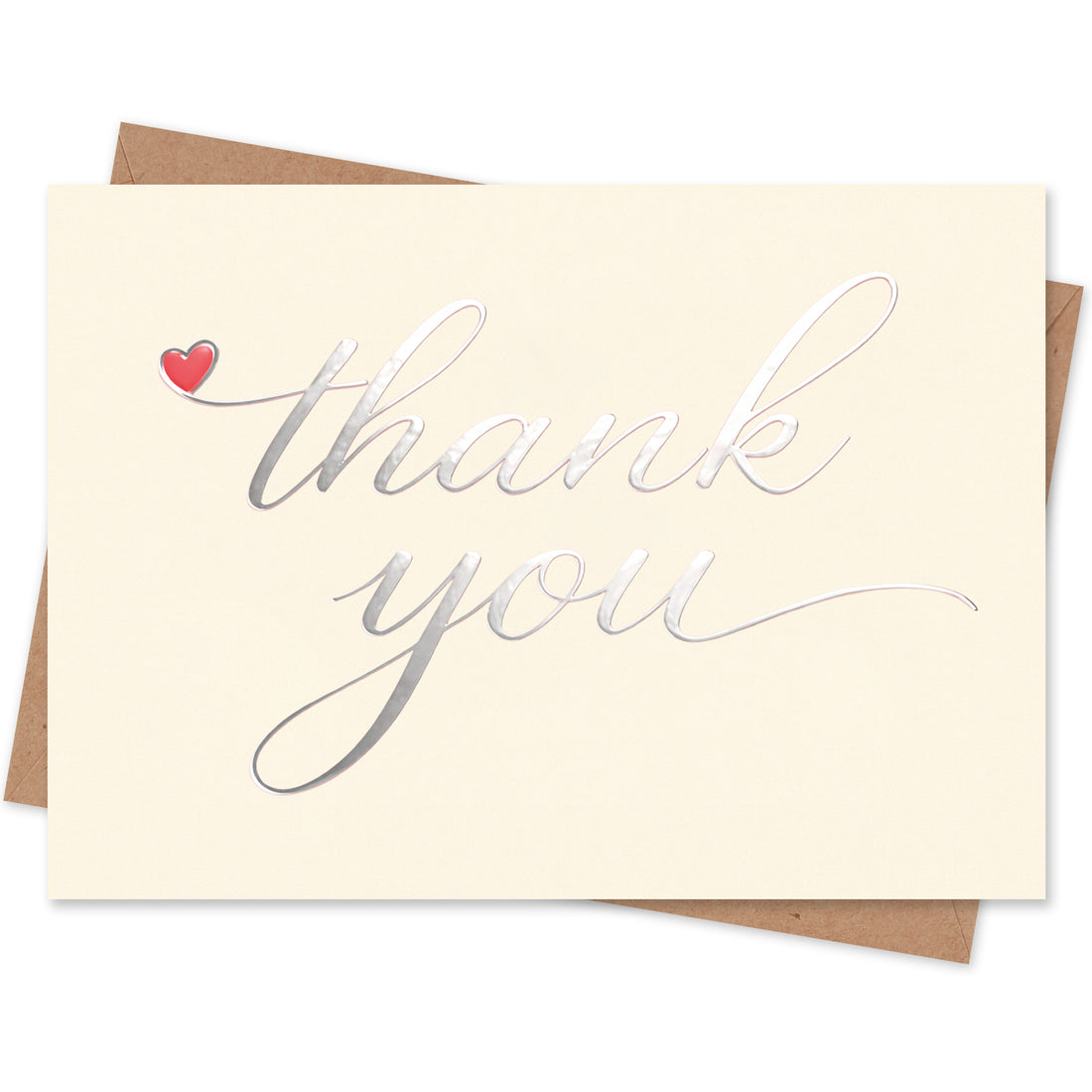 Cheerin 24 Pack White Thank You Cards With Envelopes Set - Elegant Silver Foil Thank You Notes for Wedding, Birthday and Busines